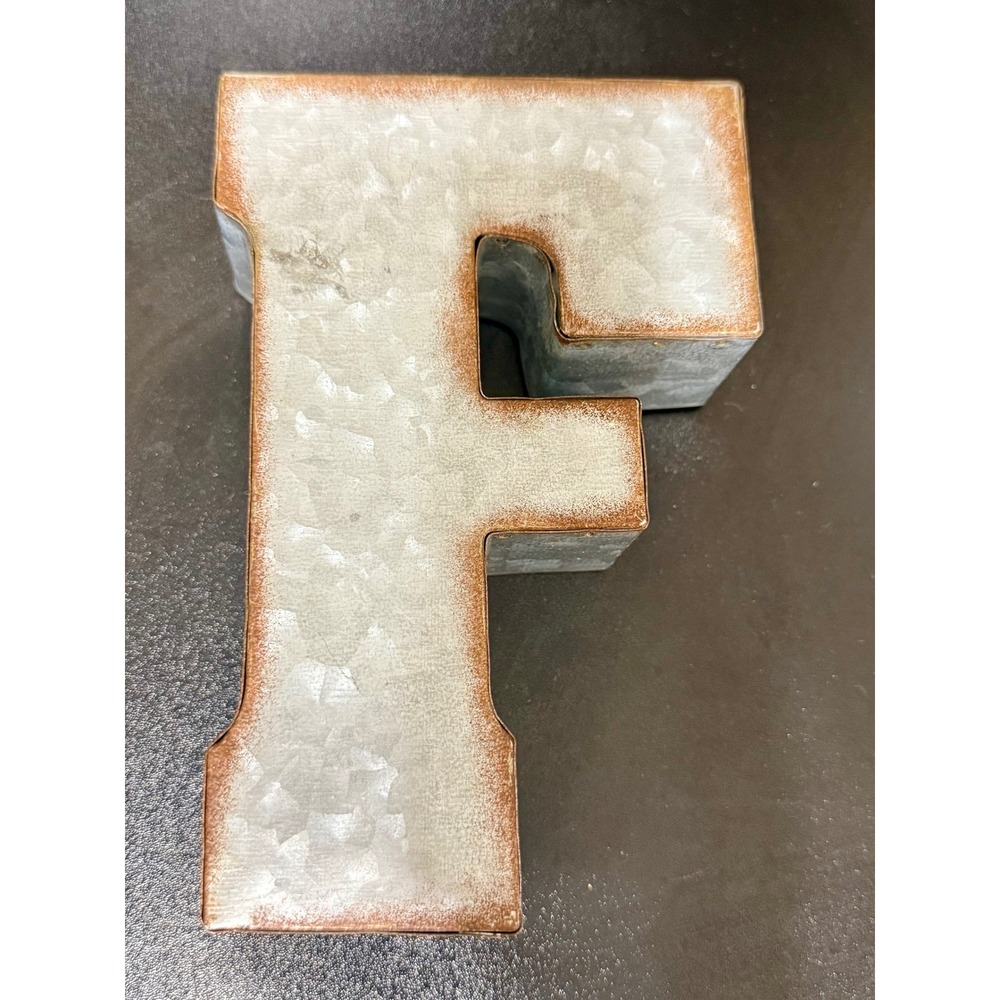 Hobby Lobby Galvanized Metal Wall Letter F Small Silver Industrial Rustic